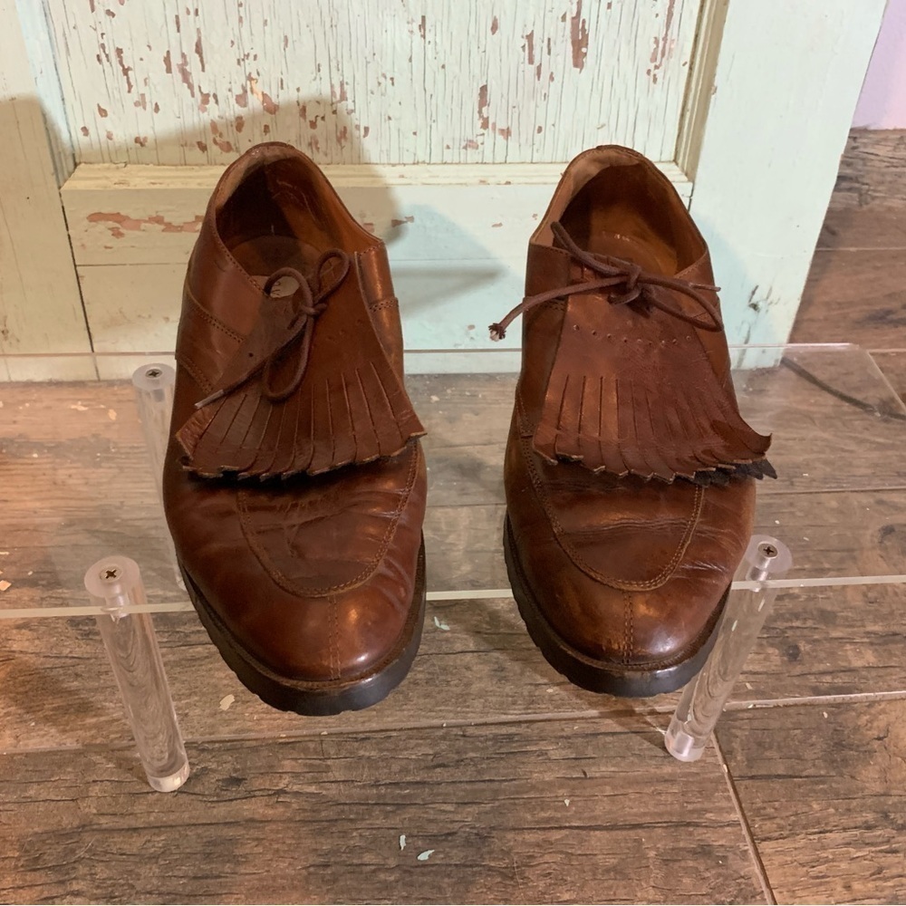 Women’s Oval Room Size 10 Brown Leather Loafer Preloved Made in Italy